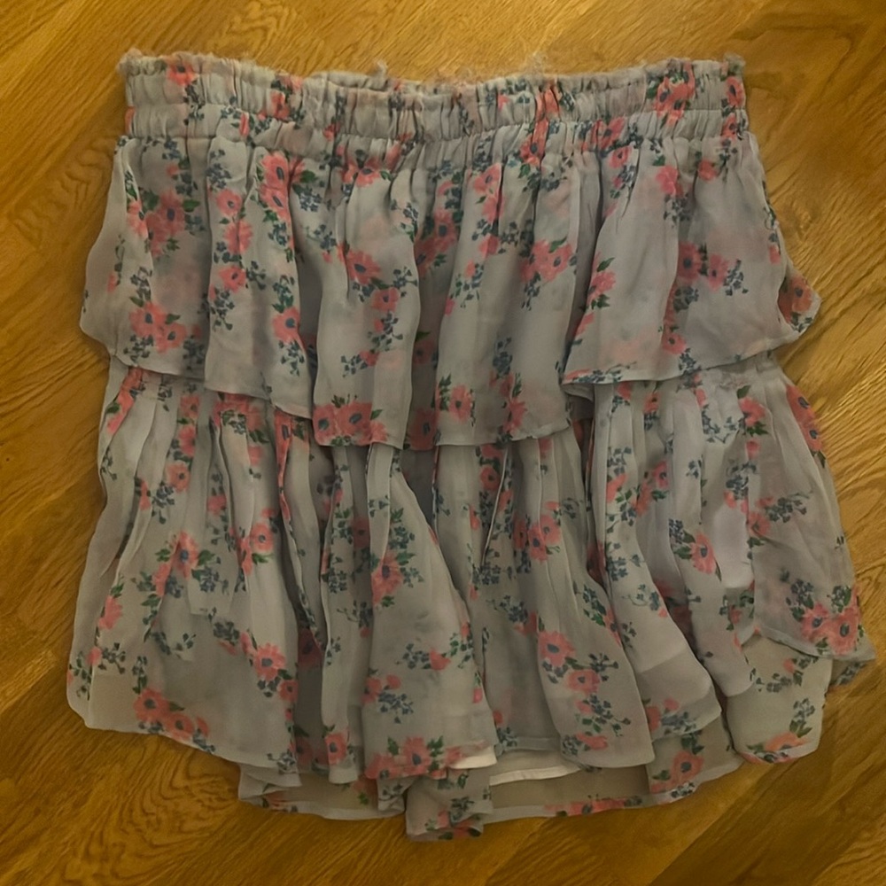 LoveShackFancy Ruffle Mini Floral Skirt